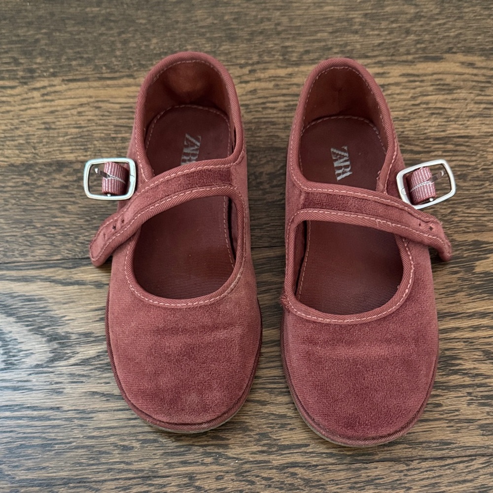 Zara Kids Dusty Rose Mary Jane Shoes